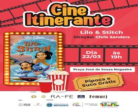 Cine Itinerante apresenta o filme Lilo & Stitch ao ar livre em Rubião Junior