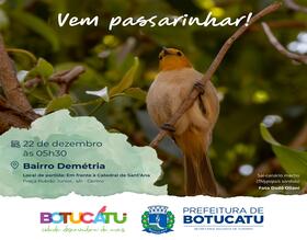 Secretaria de Turismo realizará última edição do Vem Passarinhar Botucatu de 2024