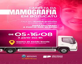 Carreta para exames de mamografia atenderá de 5 a 16 de agosto em Botucatu