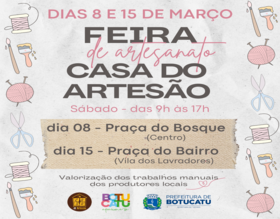 Feiras de Artesanato nas praças retornam neste sábado em Botucatu