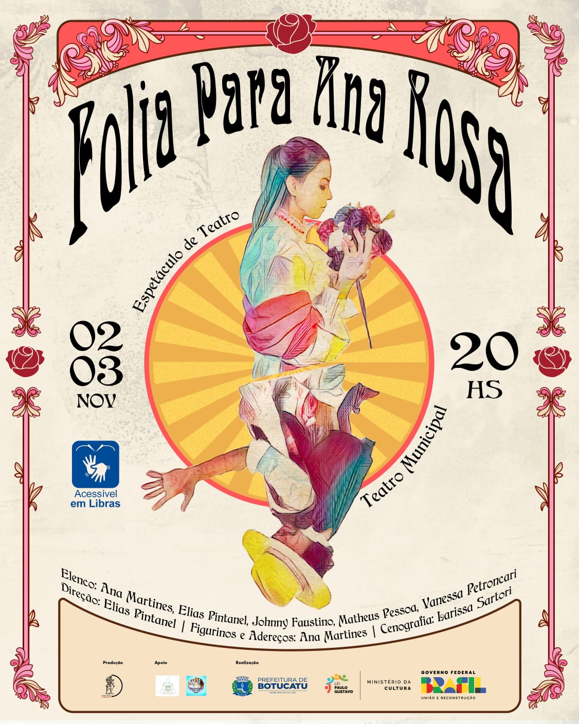Espetáculo “Folia para Ana Rosa” será apresentado no Teatro Municipal