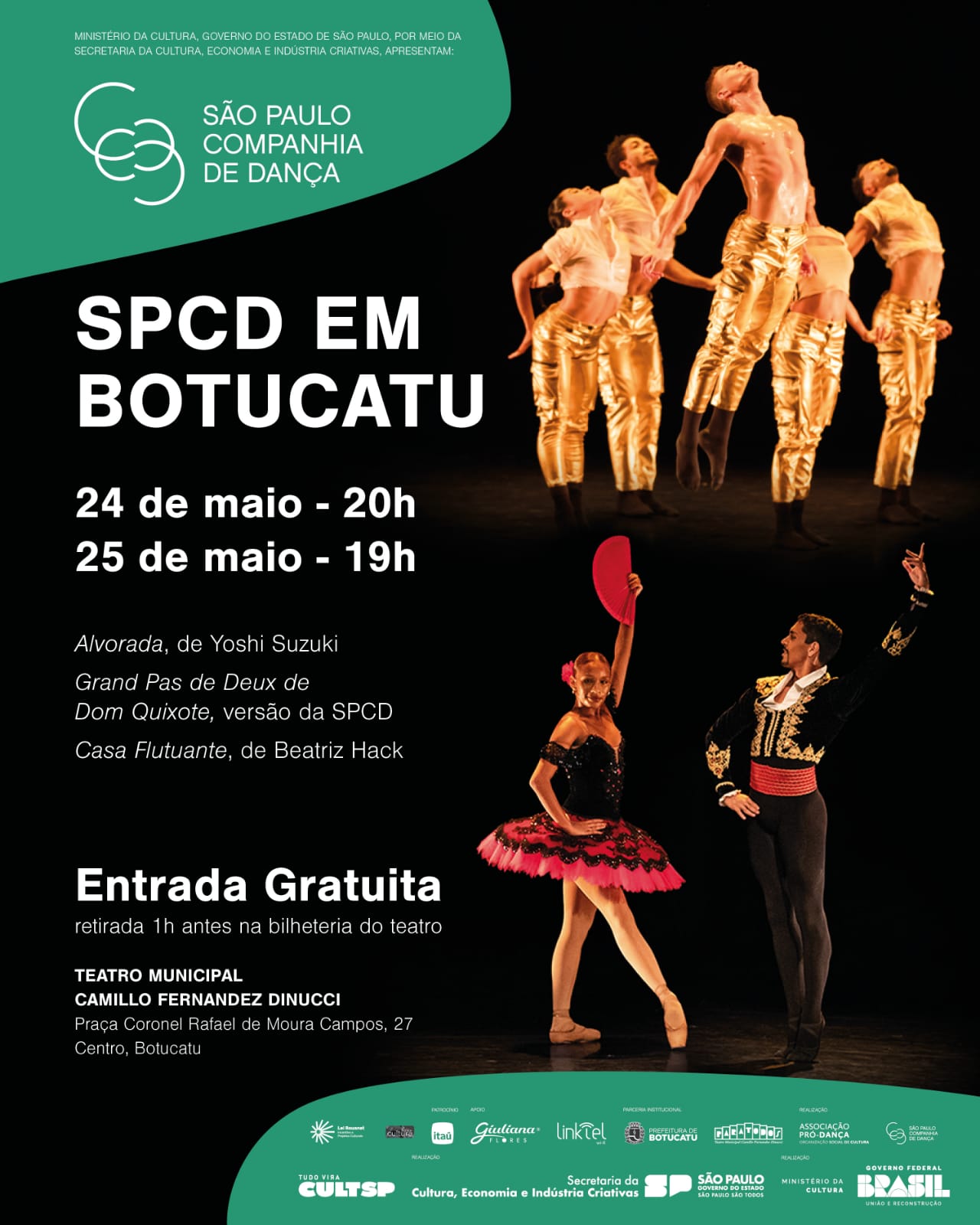 São Paulo Companhia de Dança retorna a Botucatu com apresentações gratuitas
