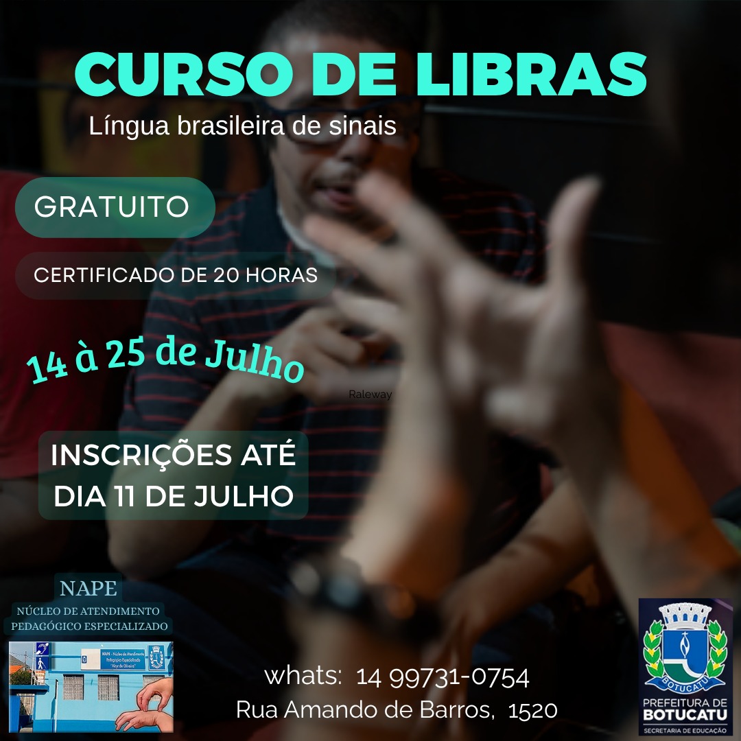 NAPE está com inscrições abertas para mais um curso de Libras