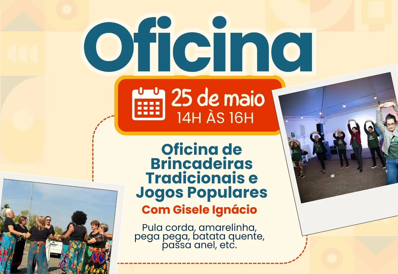Oficina de brincadeiras voltada à terceira idade será realizada no Ginásio Municipal