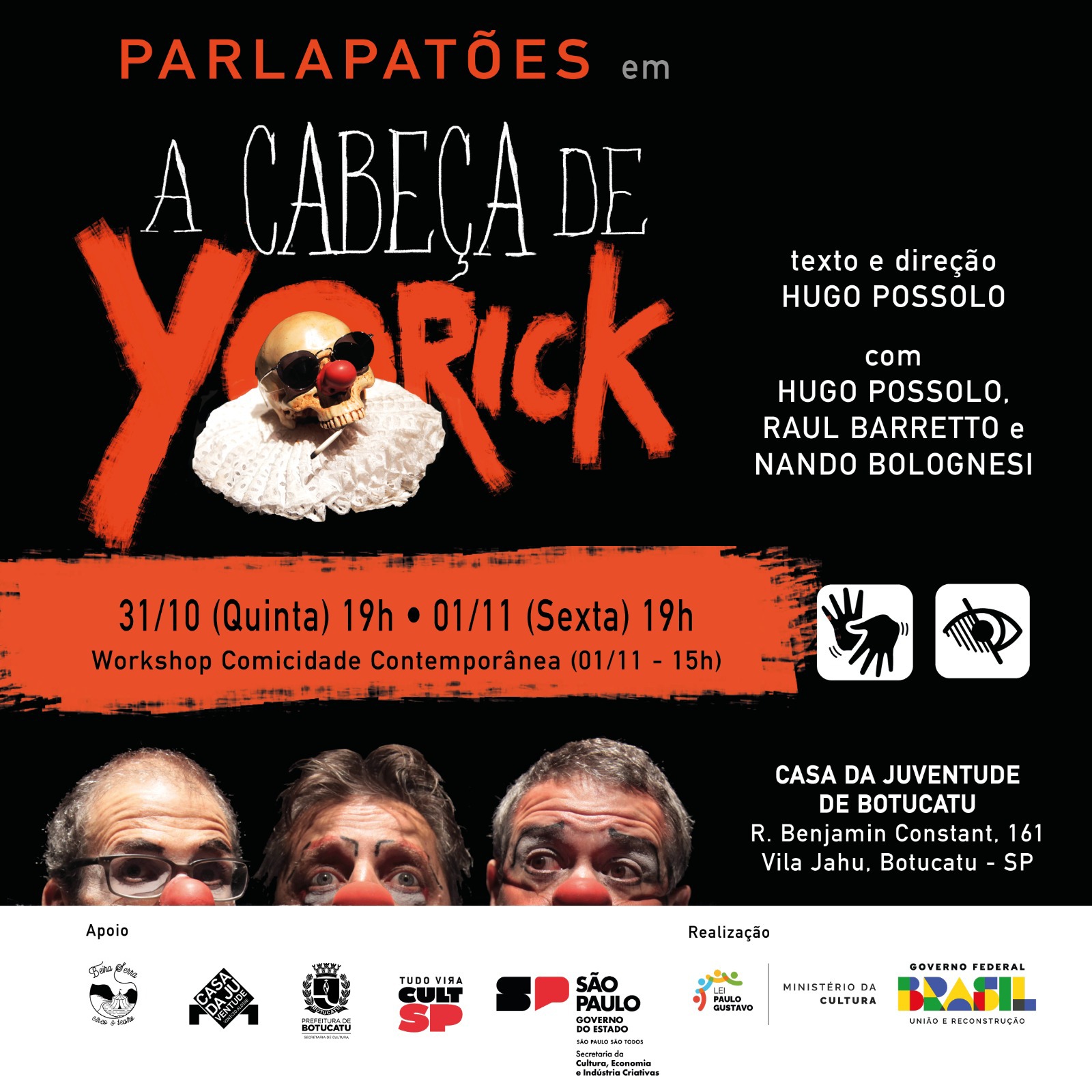 Casa da Juventude recebe o Espetáculo A Cabeça de Yorick