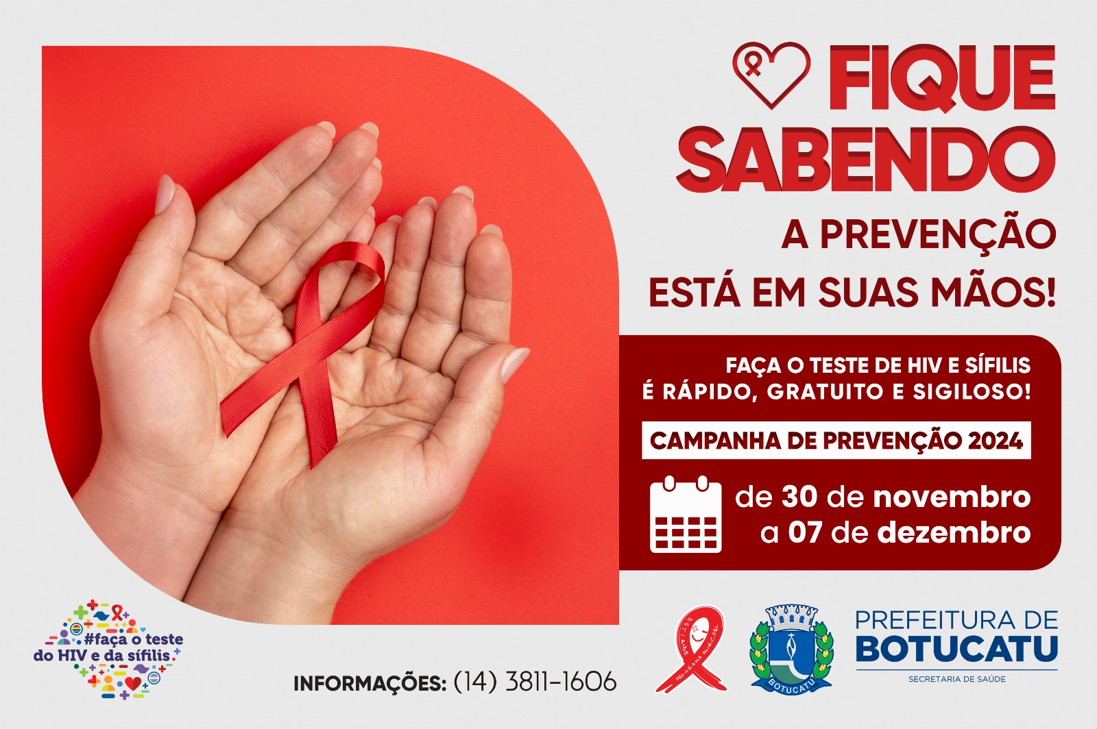 Saúde realiza Campanha Fique Sabendo 2024 para testagem do HIV e Sífilis