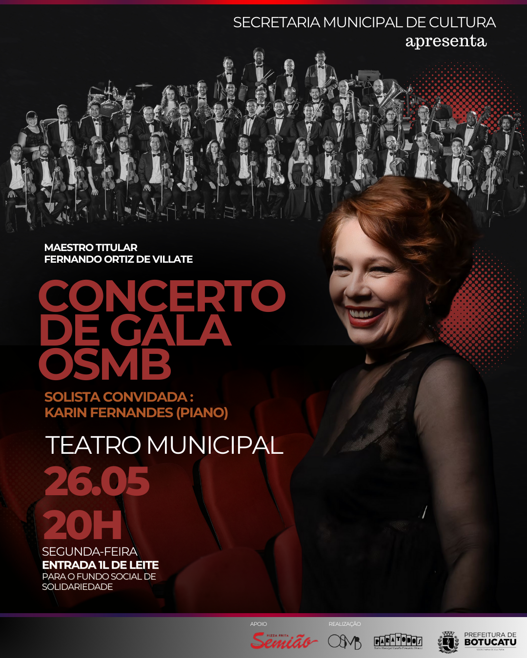 Cultura realiza Concerto de Gala na próxima segunda-feira, 26