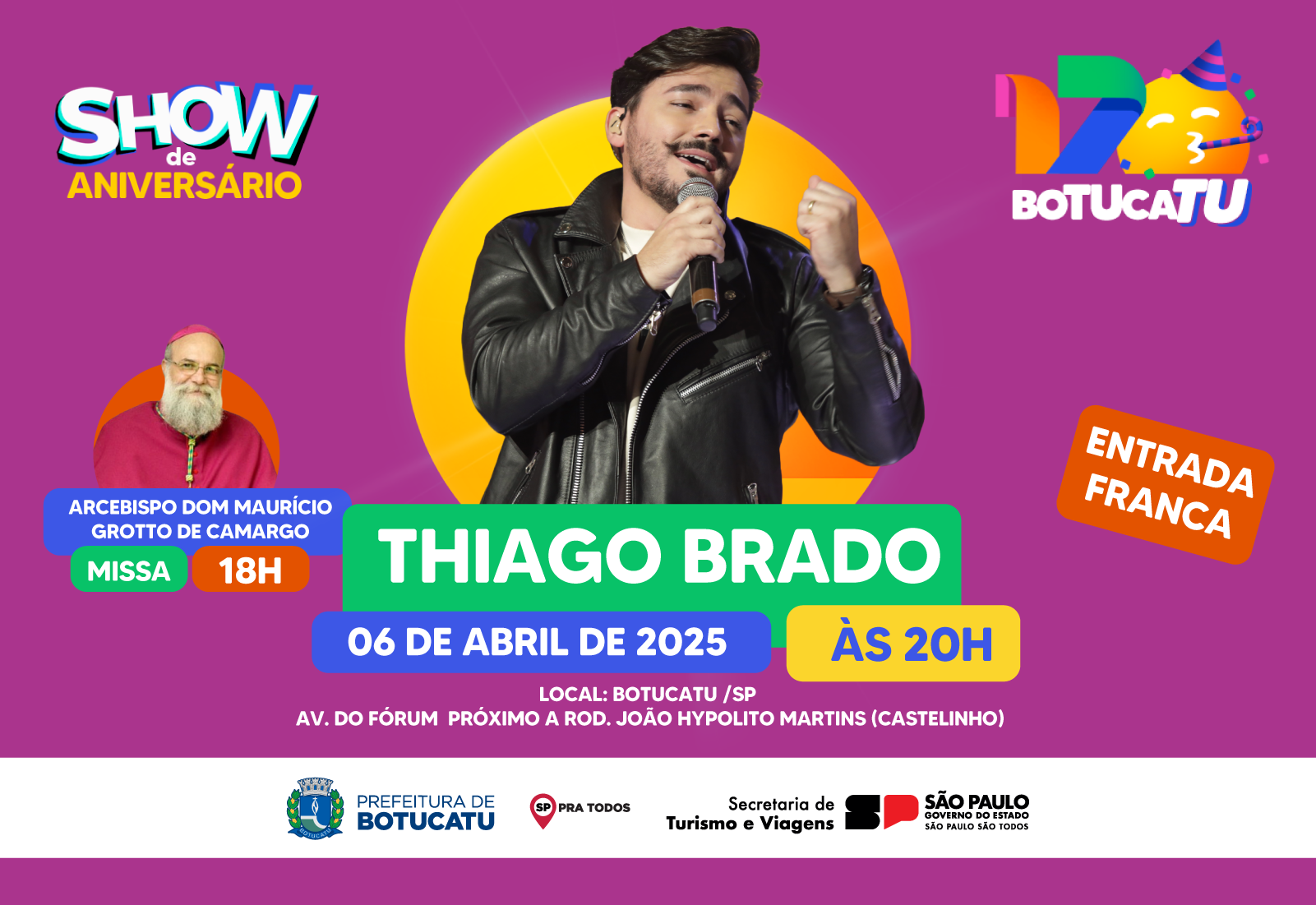 Botucatu 170 Anos: Thiago Brado traz o melhor da música católica para o aniversário