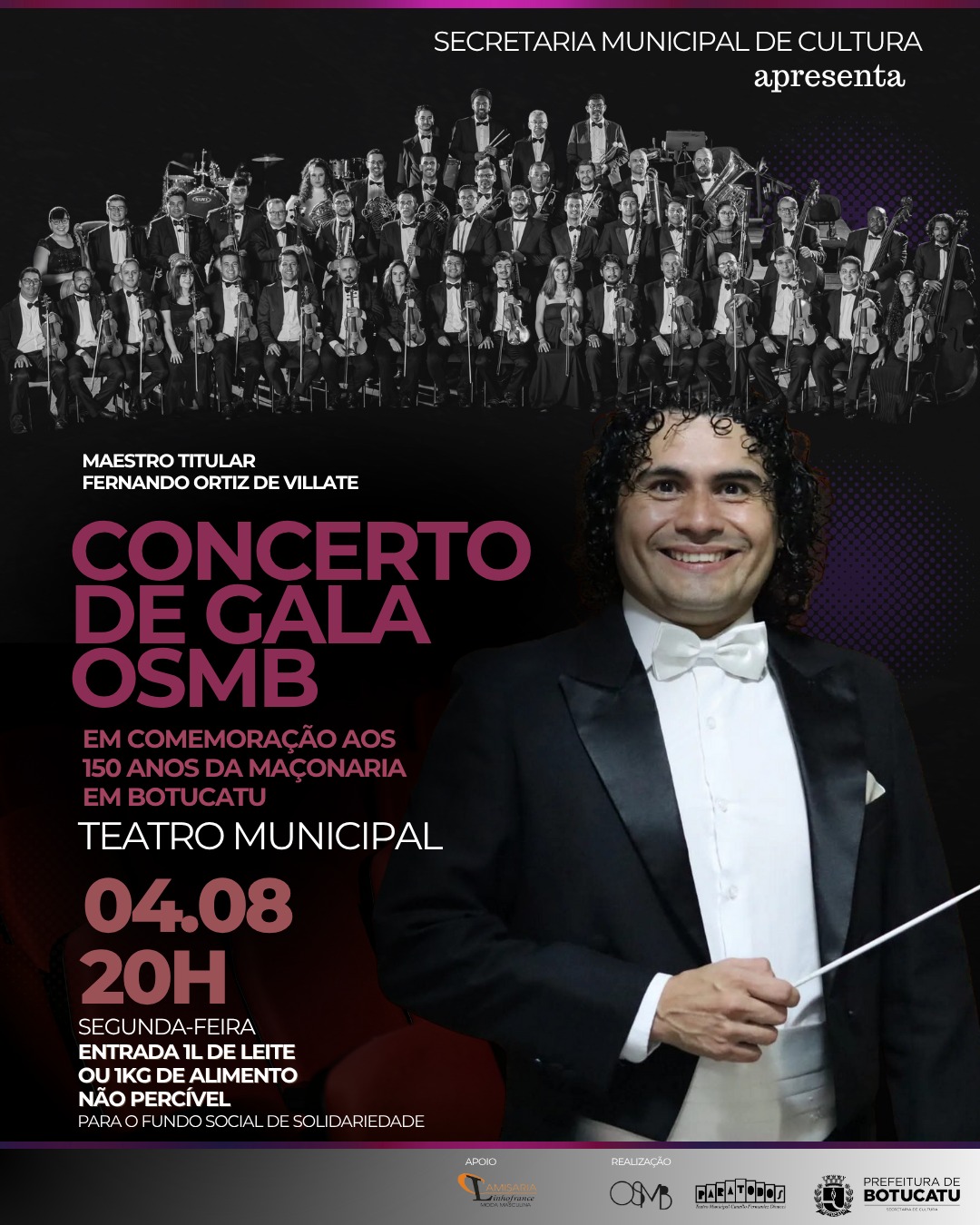 Concerto de Gala celebra os 150 anos da Maçonaria em Botucatu