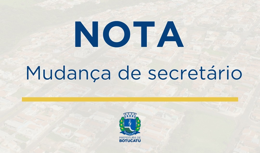 NOTA – Mudança de gestão da Secretaria de Agricultura