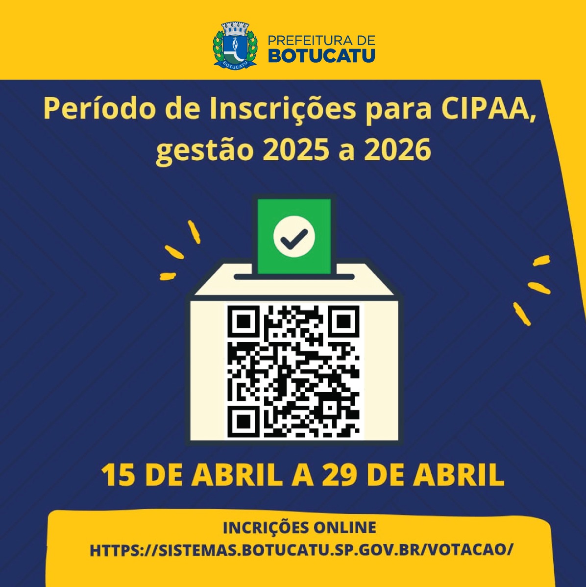 Inscrições abertas para a eleição da CIPAA 2025